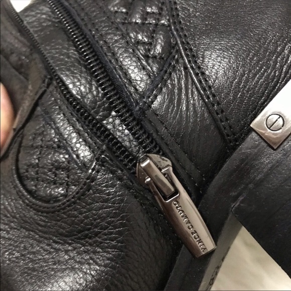 Vince Camuto black leather quilted moto bo… - Picture 11 of 12